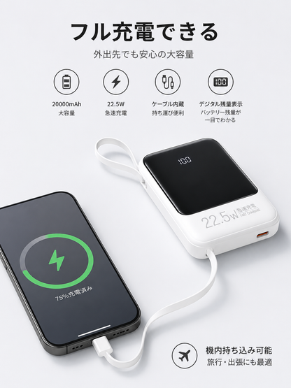 4-in-1 Fast Charging Power Bank (4in1急速充電モバイルバッテリー)