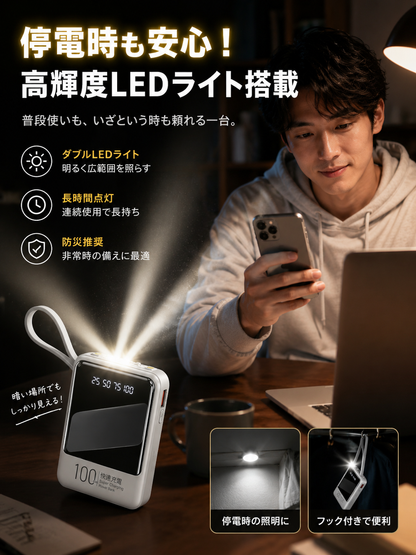 4-in-1 Fast Charging Power Bank (4in1急速充電モバイルバッテリー)
