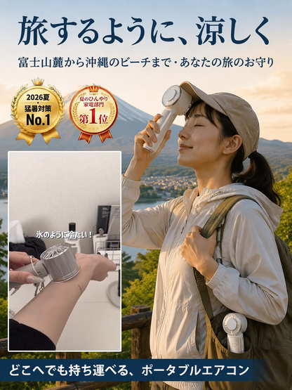 Cooling Handheld Fan with Ice Cooling Plate (冷却プレート付きハンディファン)